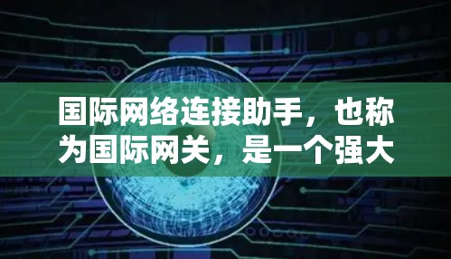 国际网络连接助手,也称为国际网关,是一个强大的工具,帮助用户跨越语言障碍,完成跨平台的文档生成和文件上传任务。以下是对国际网关的详细介绍