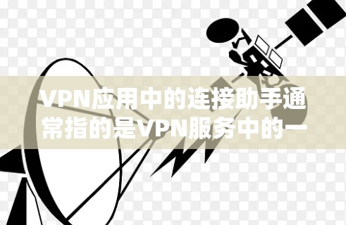 VPN应用中的连接助手通常指的是VPN服务中的一个中间软件或插件，用于连接用户和VPN服务之间的连接。这些助手通常用于处理身份验证、密码设置、安全提示等，帮助用户更好地使用VPN服务