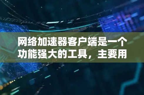 网络加速器客户端是一个功能强大的工具，主要用于提升计算机性能。它通过网络连接到云加速器或本地加速器来加速文件传输和应用运行。以下是详细的使用步骤和信息