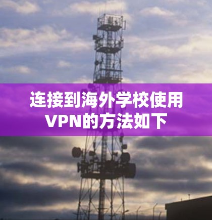 连接到海外学校使用VPN的方法如下