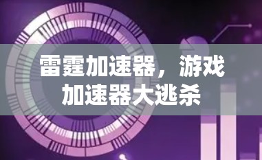 雷霆加速器,游戏加速器大逃杀