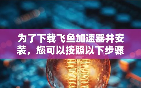 为了下载飞鱼加速器并安装，您可以按照以下步骤进行
